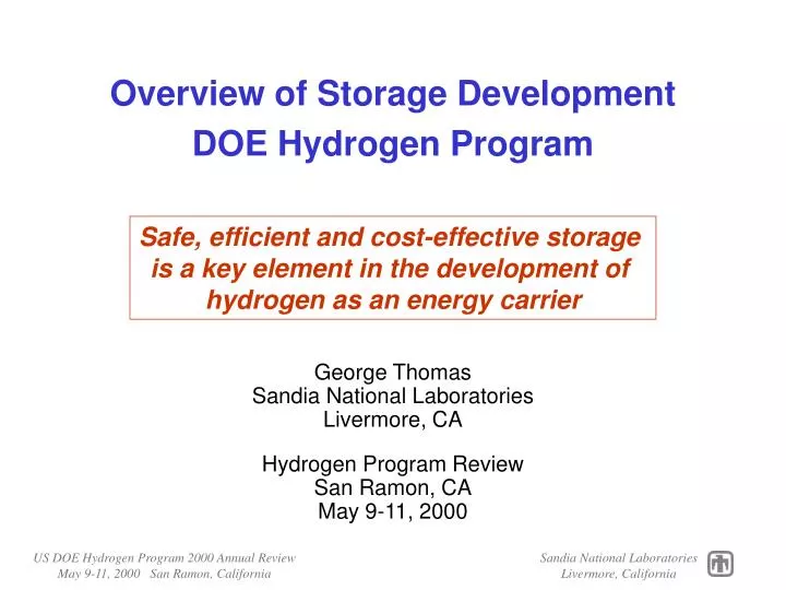 overview of storage development doe hydrogen program