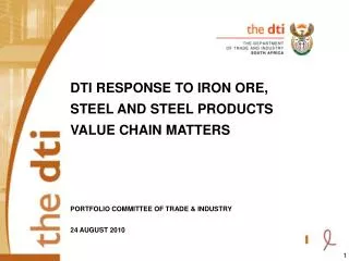 The iron ore, steel and steel products value chain