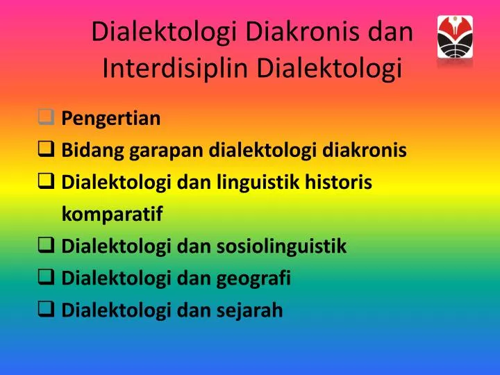 dialektologi diakronis dan interdisiplin dialektologi