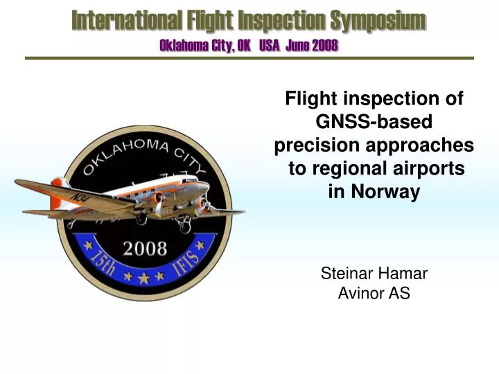 flight inspection of gnss based precision approaches to regional airports in norway