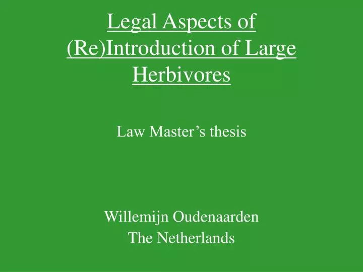 legal aspects of re i ntroduction of large herbivores