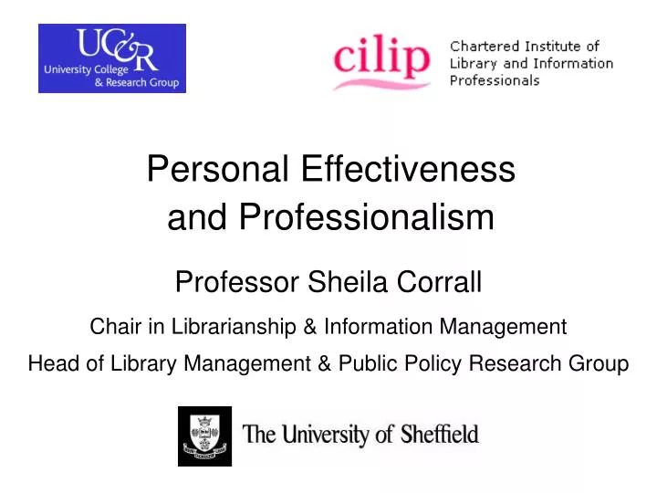 personal effectiveness and professionalism