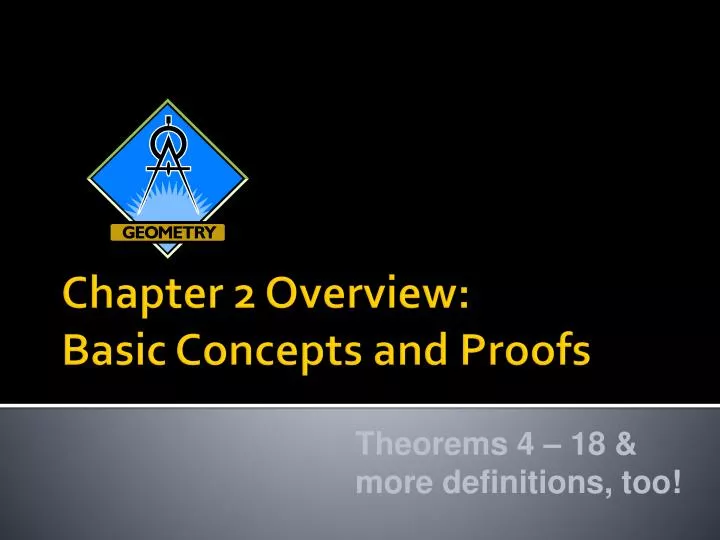 chapter 2 overview basic concepts and proofs