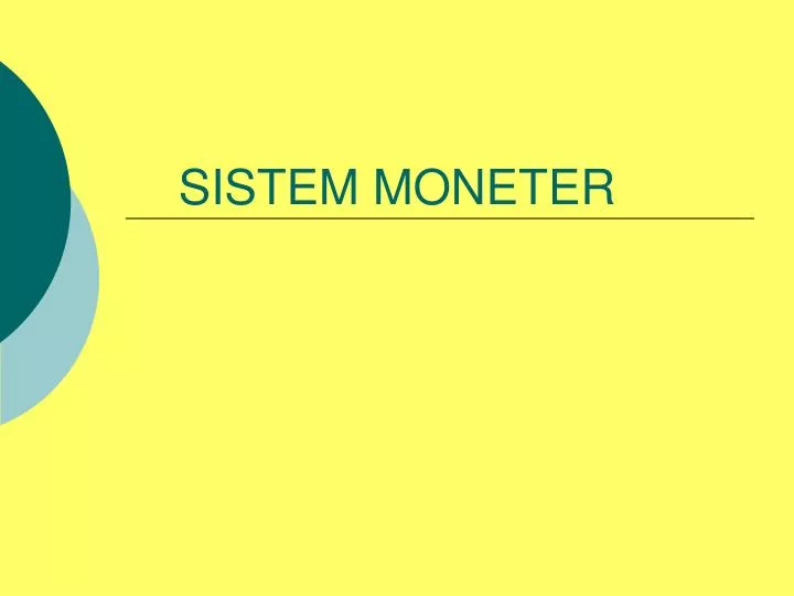 sistem moneter