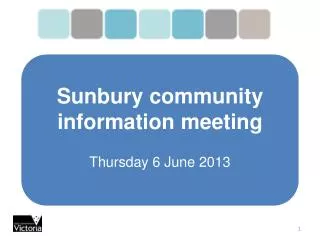 Sunbury community information meeting Thursday 6 June 2013