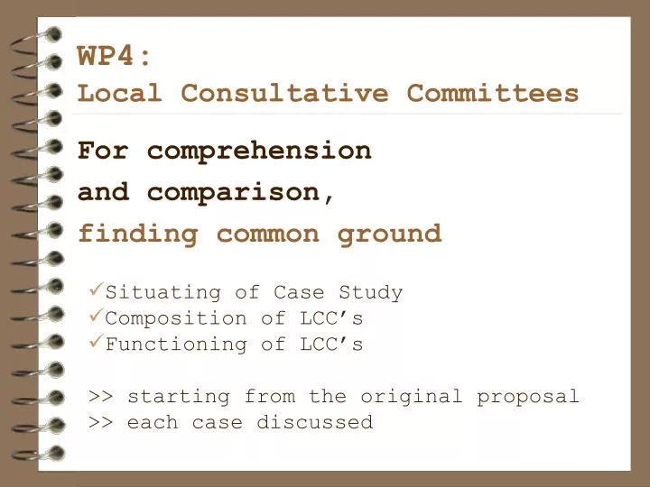 wp4 local consultative committees