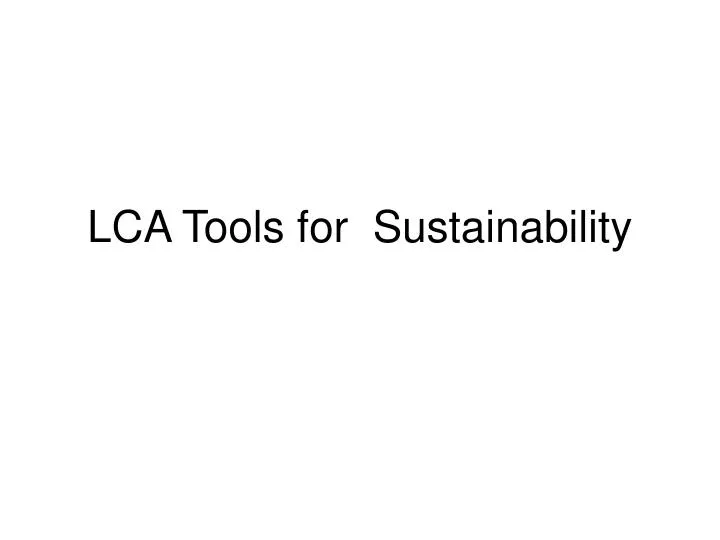 lca tools for sustainability