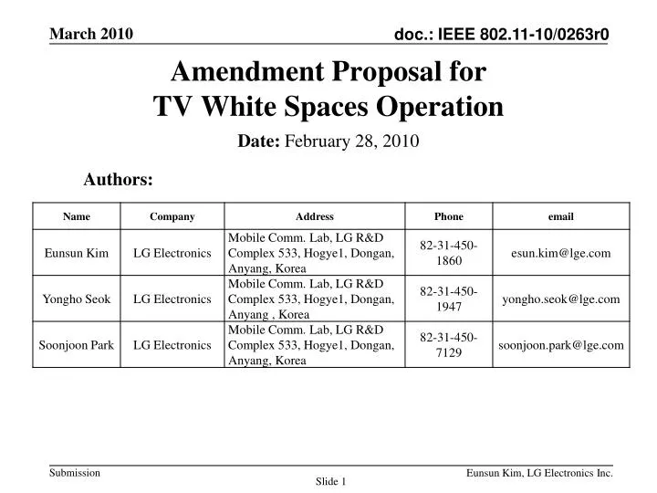 amendment proposal for tv white spaces operation
