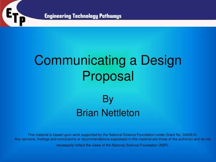 communicating a design proposal