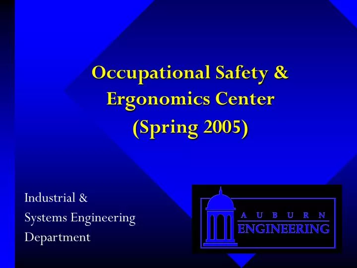 occupational safety ergonomics center spring 2005