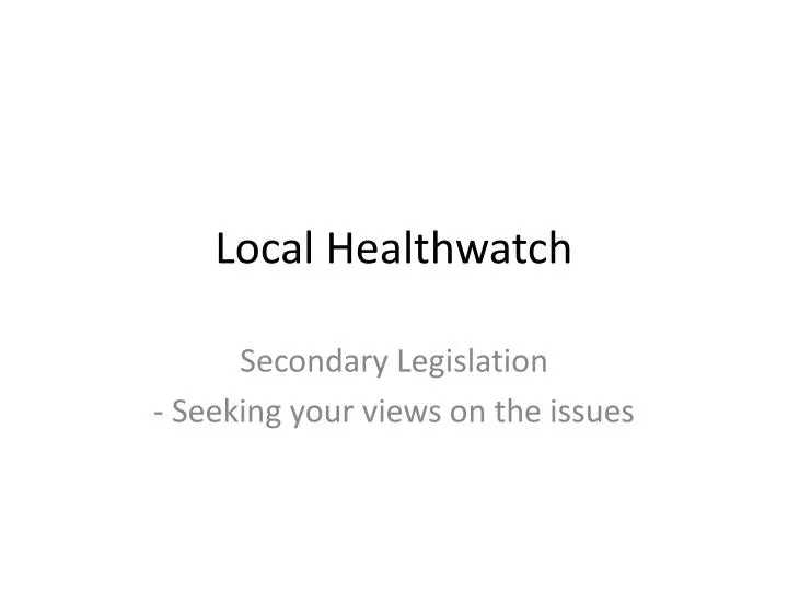 local healthwatch