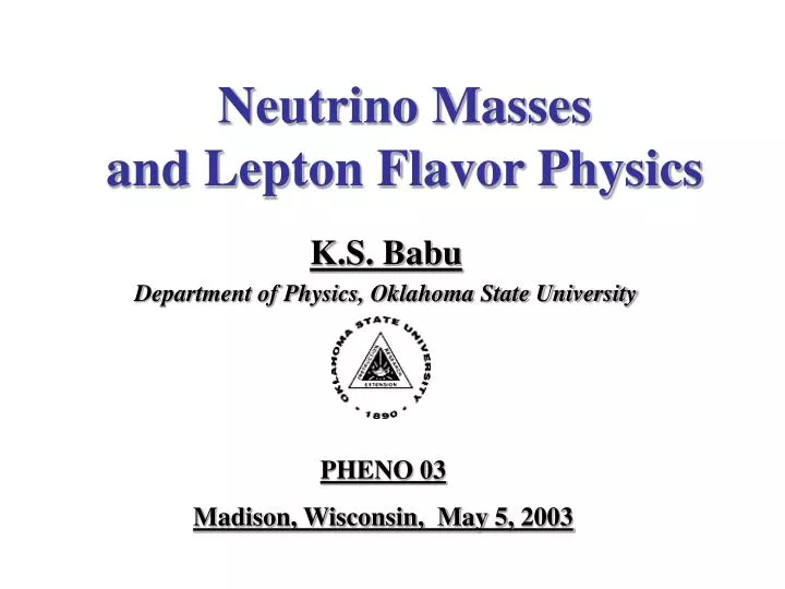 neutrino masses and lepton flavor physics