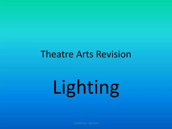 theatre arts revision