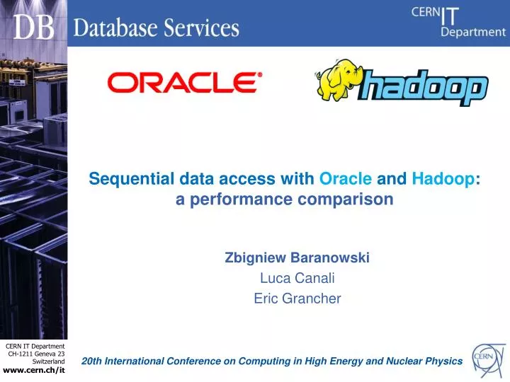 sequential data access with oracle and hadoop a performance comparison