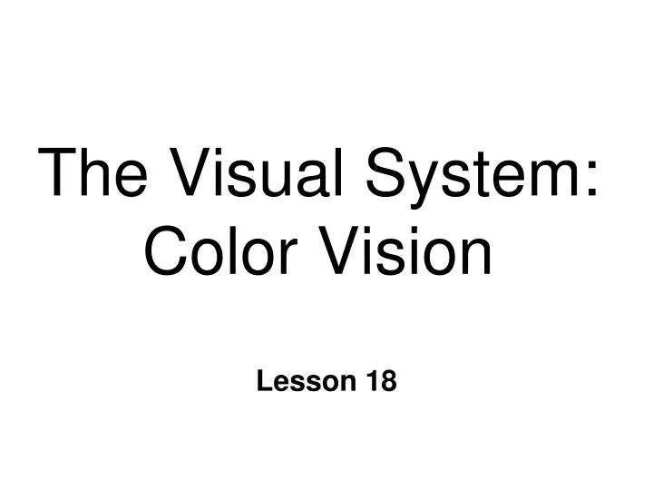 the visual system color vision