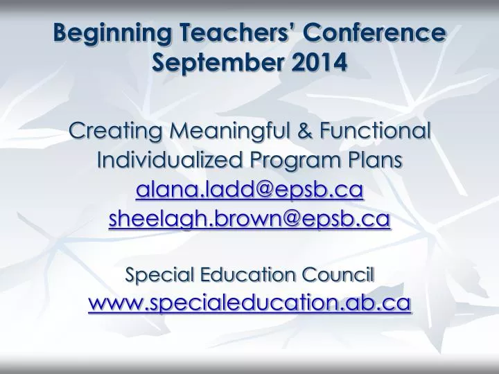 beginning teachers conference september 2014
