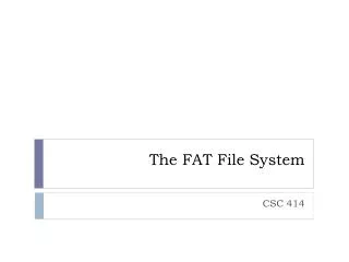 The FAT File System