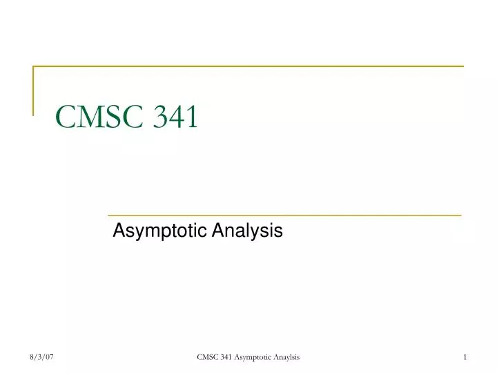 asymptotic analysis