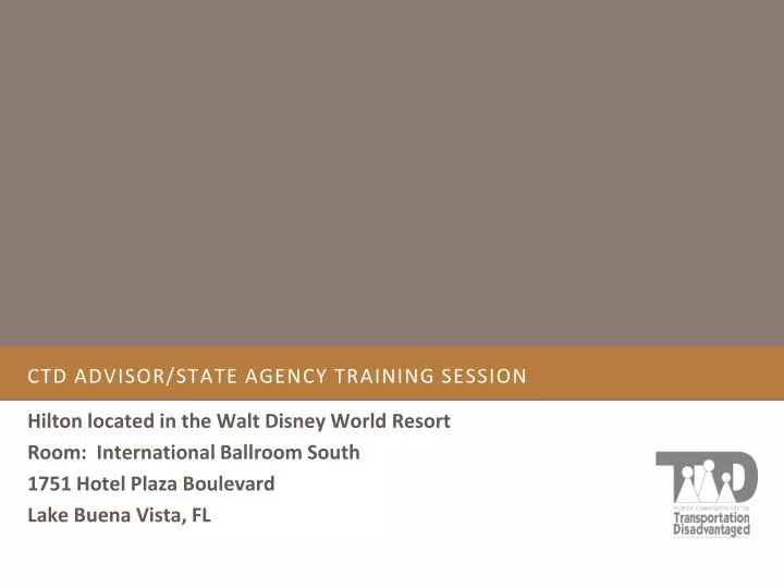 ctd advisor state agency training session