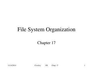 File System Organization