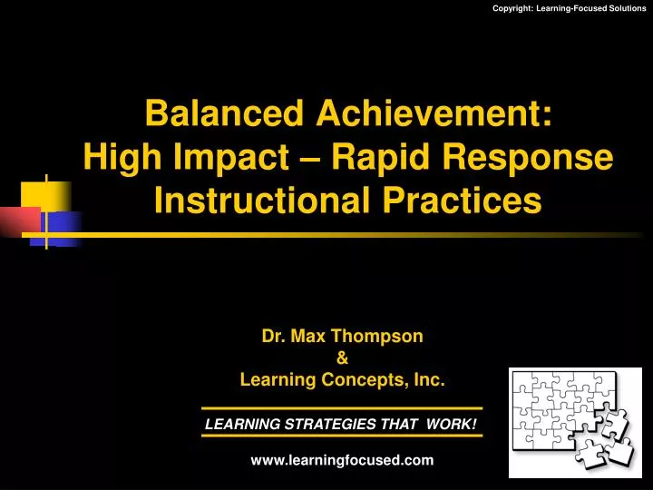 balanced achievement high impact rapid response instructional practices