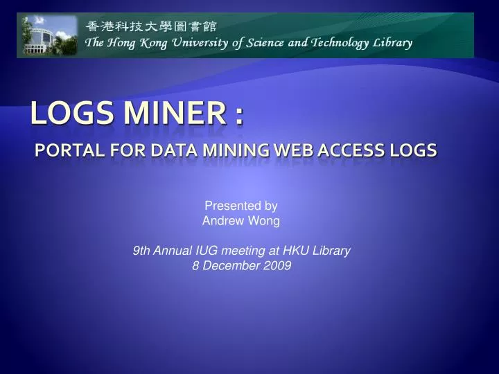 logs miner portal for data mining web access logs