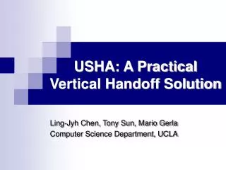 usha a practical vertical handoff solution