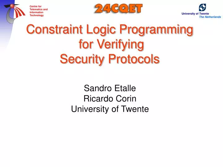 constraint logic programming for verifying security protocols