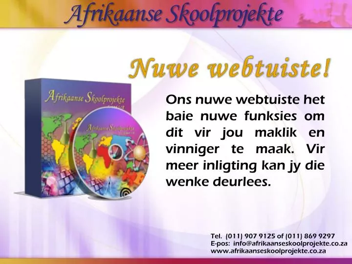 afrikaanse skoolprojekte