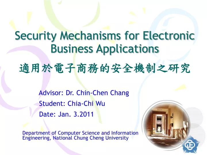 security mechanisms for electronic business applications