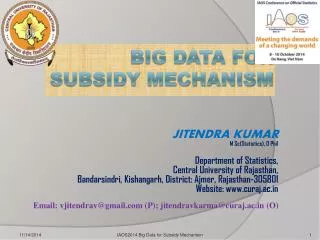 Big Data for Subsidy Mechanism
