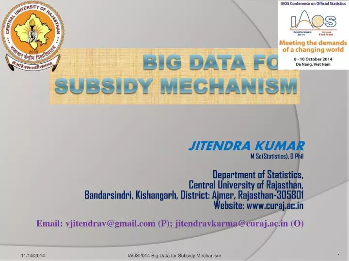 big data for subsidy mechanism