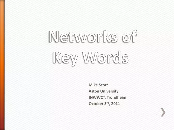 networks of key words