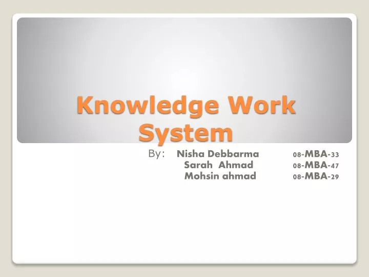 knowledge work system