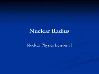 Nuclear Radius