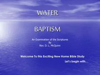 WATER BAPTISM