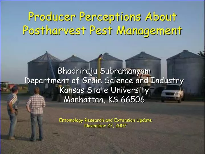 producer perceptions about postharvest pest management