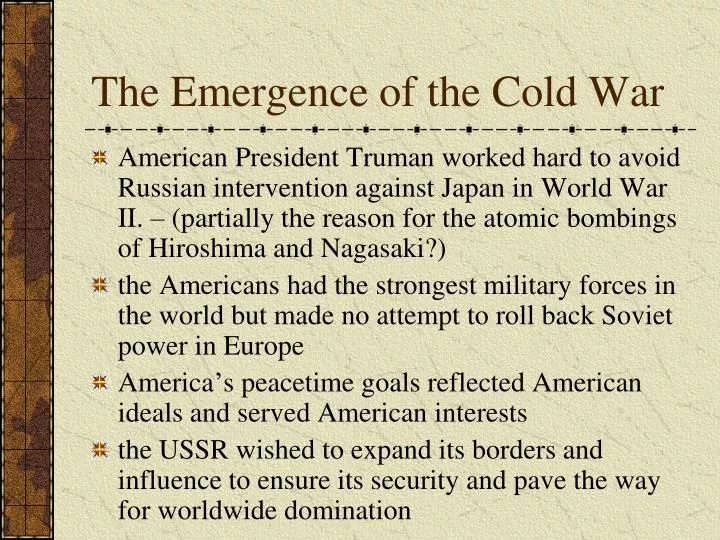 the emergence of the cold war