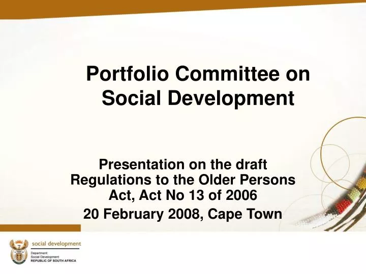 portfolio committee on social development