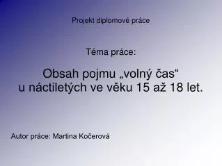 projekt diplomov pr ce