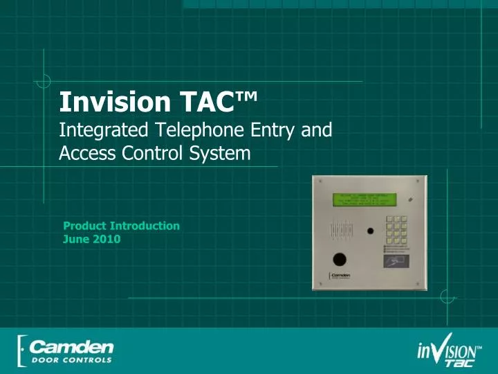 invision tac integrated telephone entry and access control system