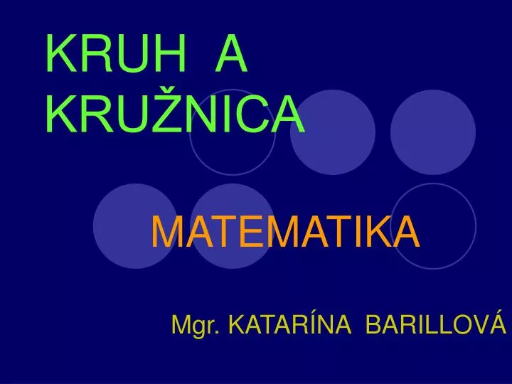 kruh a kru nica matematika