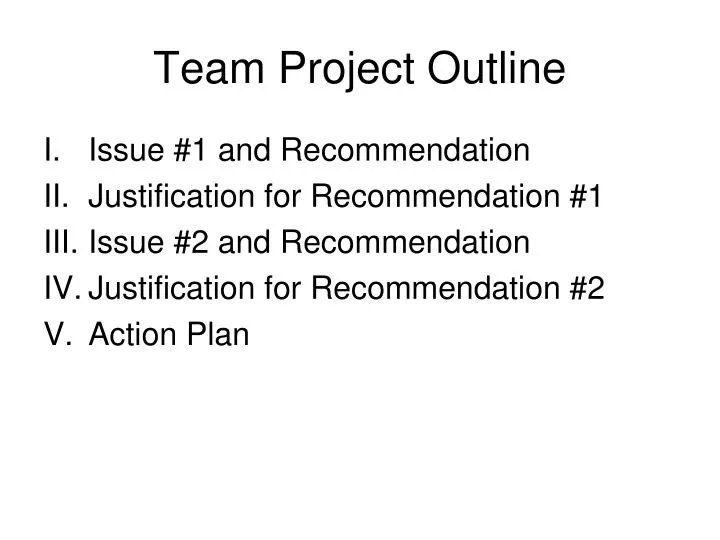 team project outline