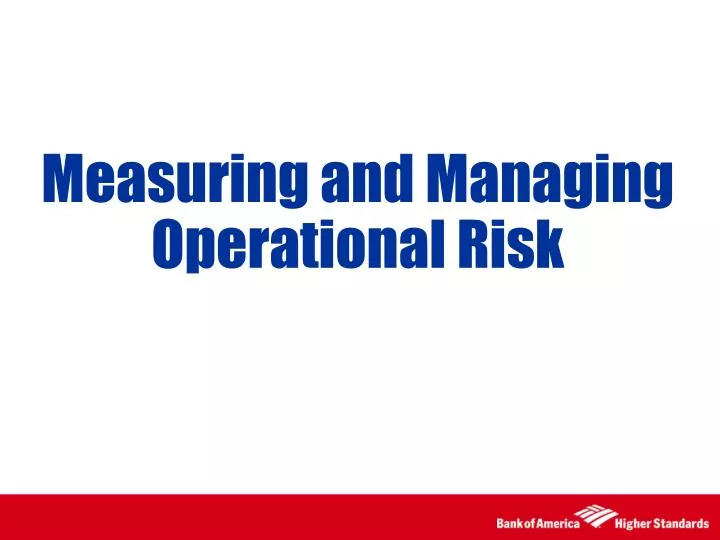 measuring and managing operational risk