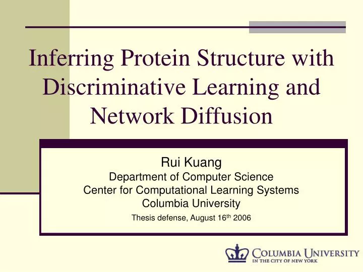 inferring protein structure with discriminative learning and network diffusion