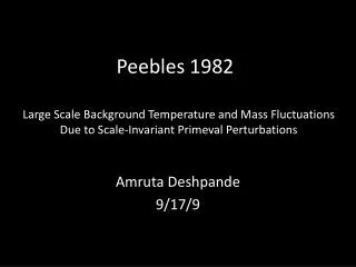 Peebles 1982