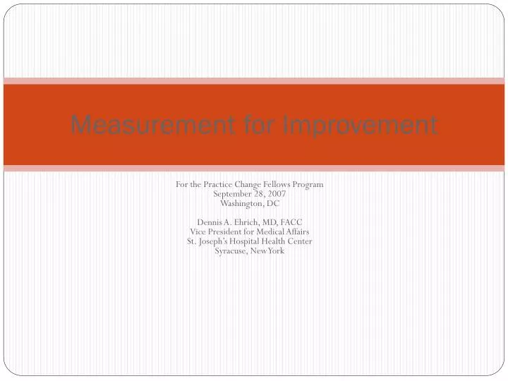 measurement for improvement