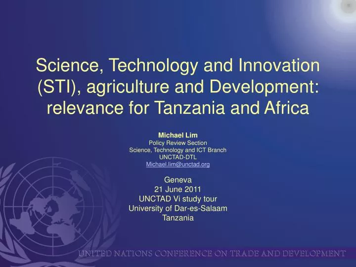 science technology and innovation sti agriculture and development relevance for tanzania and africa
