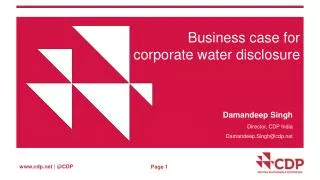 Business case for corporate water disclosure
