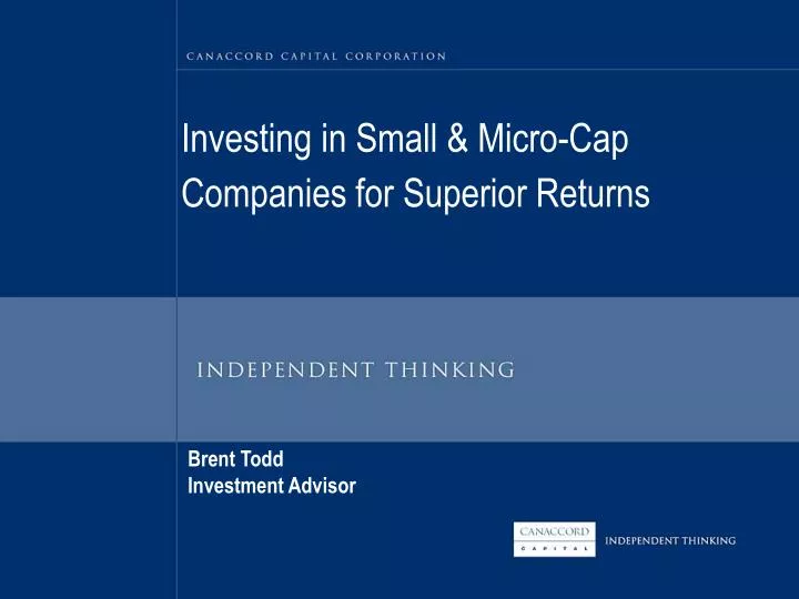 investing in small micro cap companies for superior returns